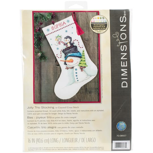 Dimensions&#xAE; Jolly Trio Stocking Counted Cross Stitch Kit